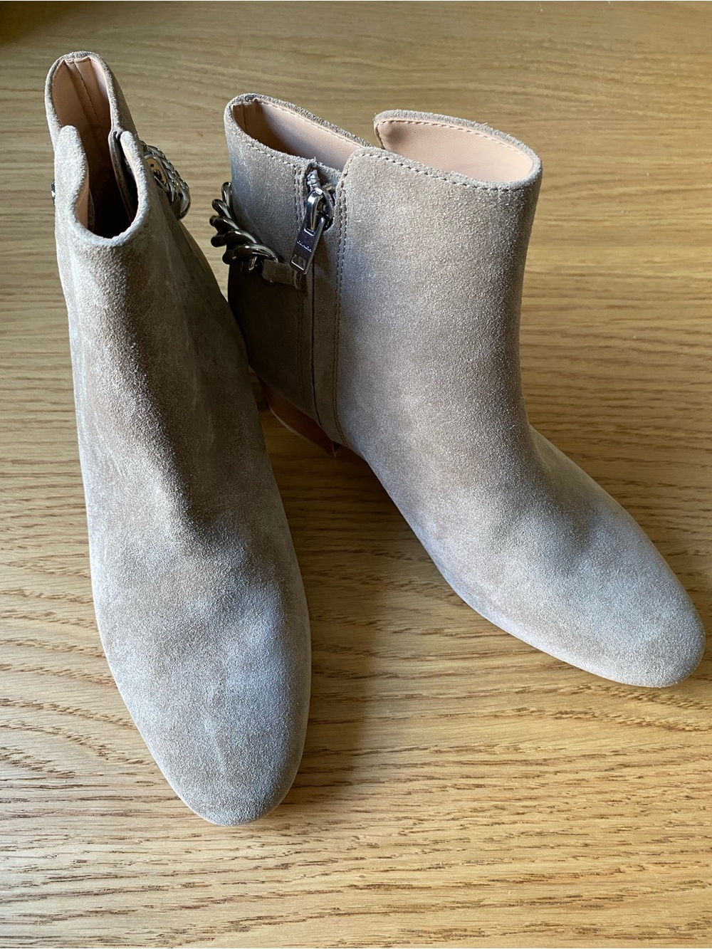 COACH Carissa C-Chain Suede Ankle Boots